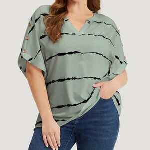 Stylish Women's Green and Black Top